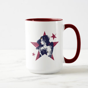 Caneca Liga da Justiça Mulher Maravilha e Estrelas Pop
