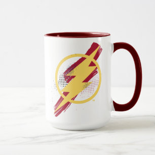Caneca Liga da Justiça Símbolo Flash Pincel e Meio-Tons