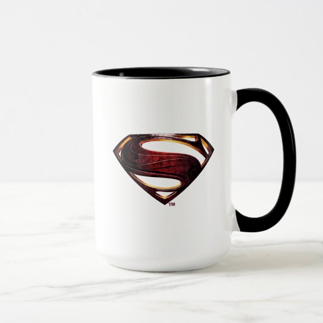 Caneca Liga da Justiça | Símbolo Superman Metálico (Direita)