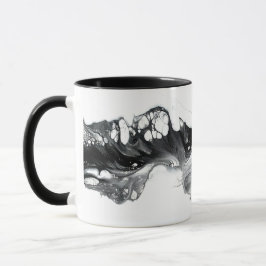 Caneca Light and Darkness Abstract Black White Fluid Art
