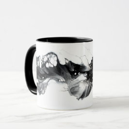 Caneca Light and Darkness Abstract Black White Fluid Art