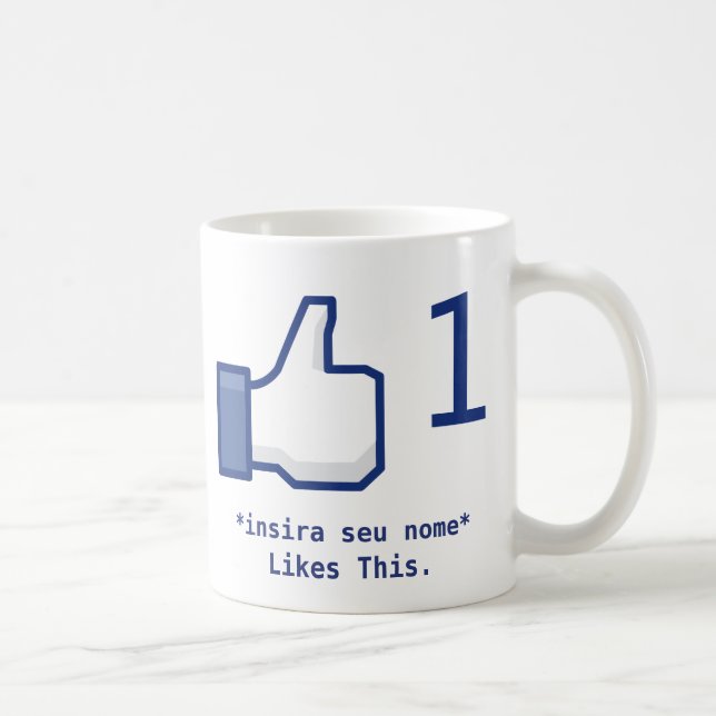 Caneca "Likes This" Facebook (Personalizável) (Direita)