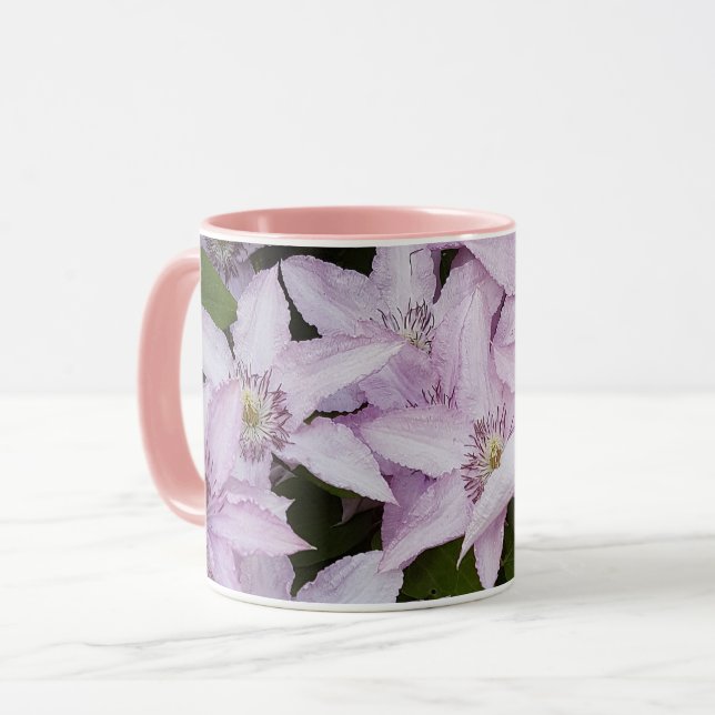 Caneca lilac, clematis, linda, flor, flor lilac, (Frente Esquerda)