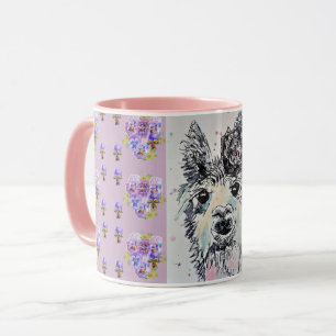 Caneca Lilac Lilac, cor de água, cor de laranja