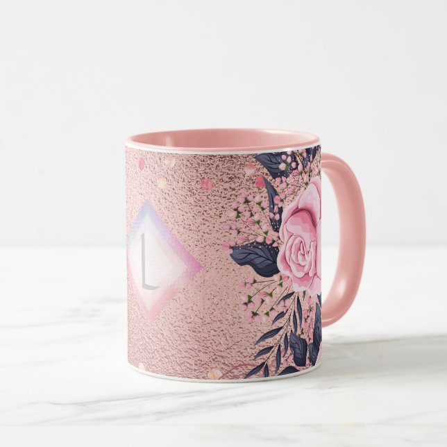 Caneca Lilibet Monographic Rosegold Floral ajustado para  (Frente Esquerda)