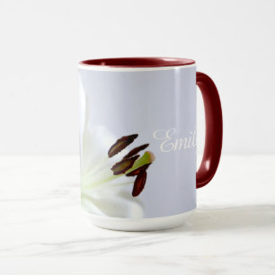 Caneca Lily branca, flor.