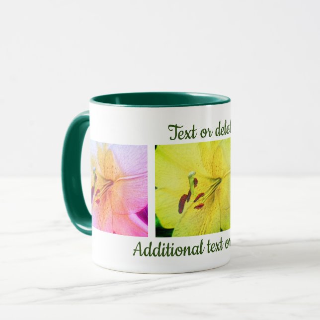 Caneca Lily Colors Floral Pencial Art Personalizado (Frente Esquerda)
