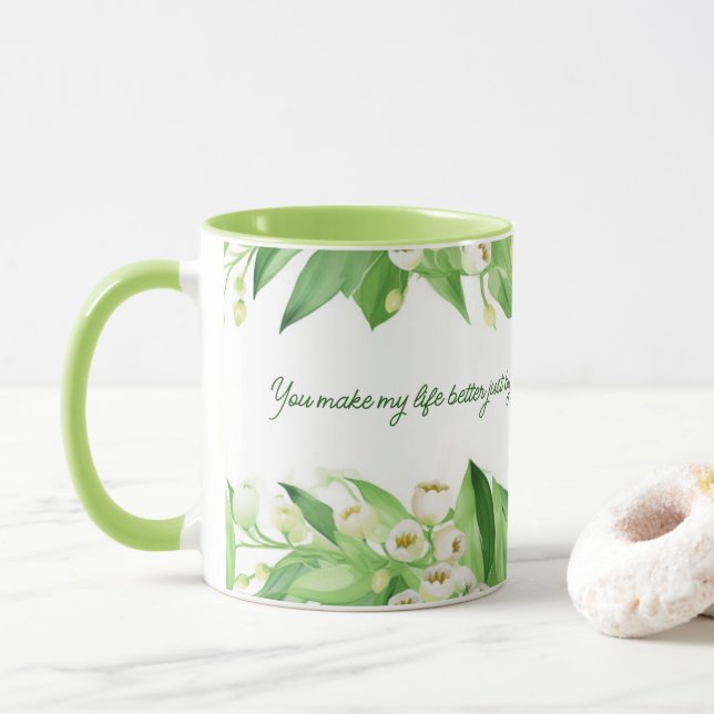 Caneca Lily of the Valley FLowers | Presente para a mãe | (Com Donut)