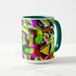 Caneca Limão de recortes retorcidos coloridos, arranhões 