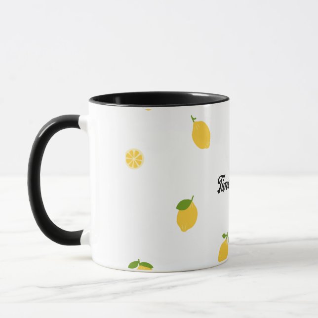 Caneca Limão Mínimo Padrões Cerâmicos (Esquerda)