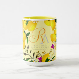 Caneca Limão Monograma Amarelo