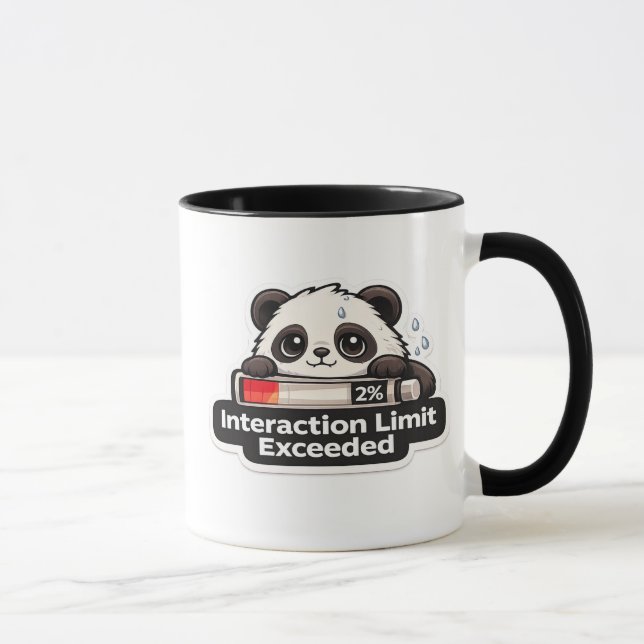 Caneca Limite de Interação Excedido Panda Design (Direita)