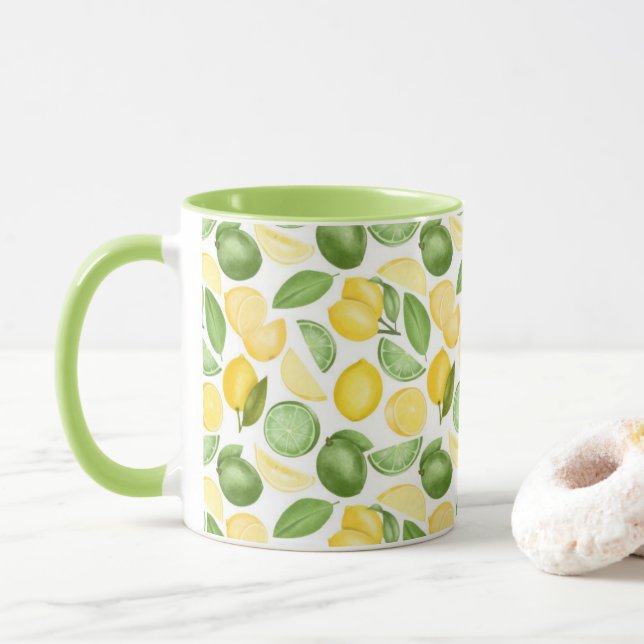 Caneca Limões de limões deixam café verde padrão (Com Donut)