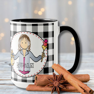 Caneca Limpando Lady Cartoon Personalizado Obrigado Prese