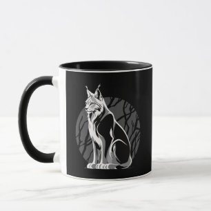 Caneca Lince Preto e Branco