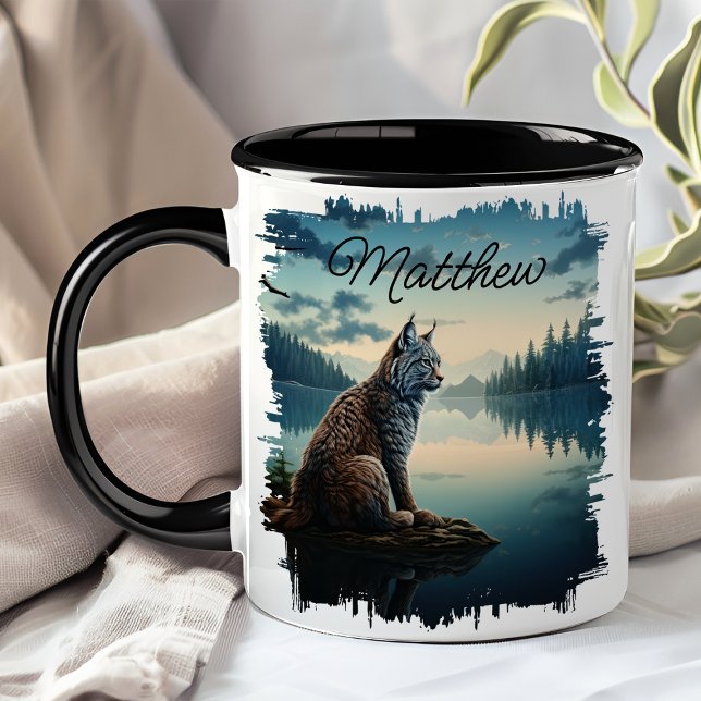 Caneca Lince-vermelho no Lake Sunrise Wilderness (Criador carregado)