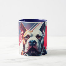 Linda Caneca, Cachorro e Bandeira dos EUA - Cachor