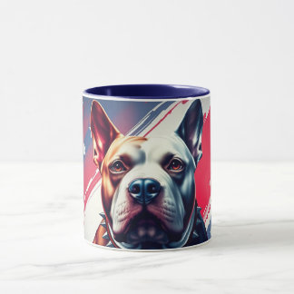 Caneca Linda Caneca, Cachorro e Bandeira dos EUA - Cachor