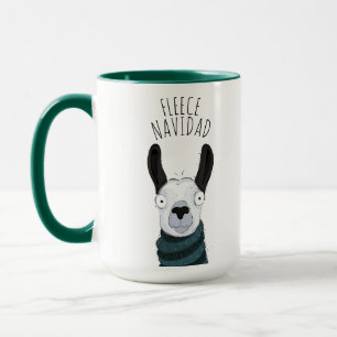 Caneca Linda e Divertida Llama 'FLEECE NAVIDAD' Piada Div