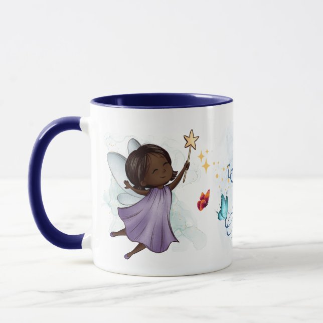 Caneca Linda Fada Roxa Todos os Desejos São Concedidos (Esquerda)