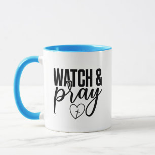 Caneca Linda Fé Azul Inspirou Relógio e Reze Mug