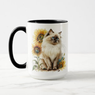 CANECA LINDA GATO RAGDOLL COM FANTASIA