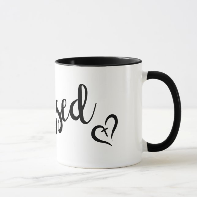 Caneca linda letra manuscrita BLESSED | (Direita)
