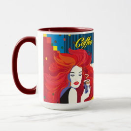 Caneca Linda moça e POP-ART Trendente de Café