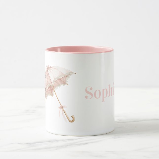 Caneca Linda Sombrinha Rosa Frilly Menina (Centro)