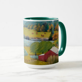 Caneca Linda Vinícola em amarelo azul vermelho verde