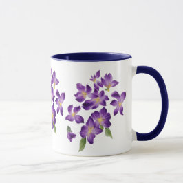 Caneca Linda Vintage Violetas Coloridas Mug