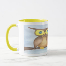 Caneca Linda Watercolor Owl Lovers