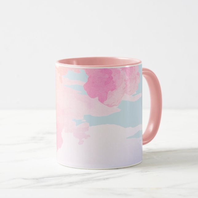 Caneca Lindas nuvens de cor pastel (Frente Esquerda)