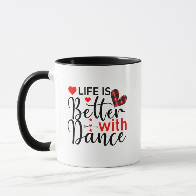 Caneca Lindo "A vida é melhor com dança" para dançarinos (Esquerda)