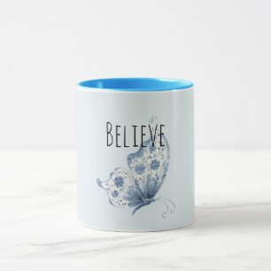 Caneca Lindo Azul Acredite Borboleta