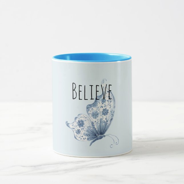 Caneca Lindo Azul Acredite Borboleta (Centro)