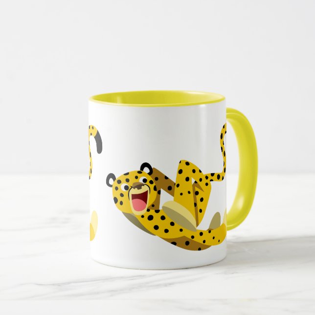 Caneca Lindo Cartoon de Guepardo Correndo (Frente Esquerda)