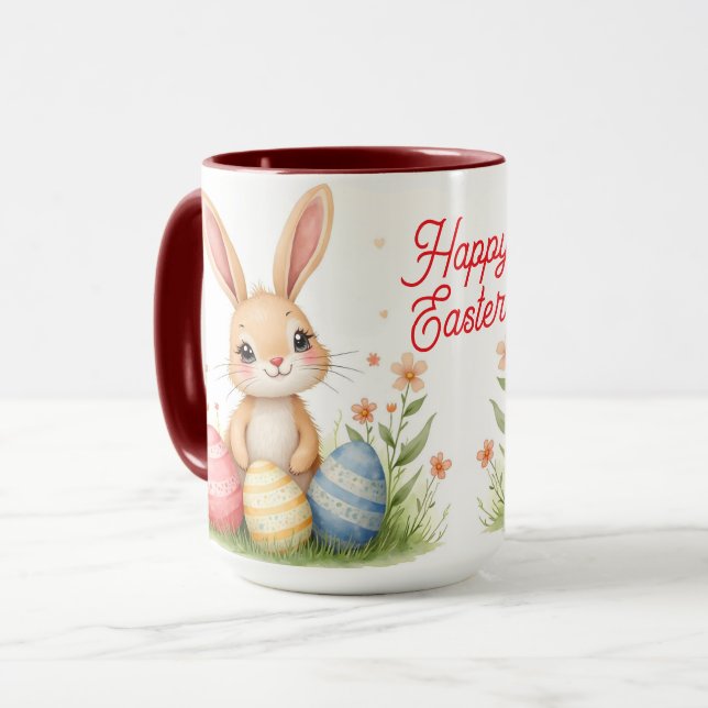 Caneca Lindo Coelho de Páscoa Bonito Coleção Popular (Frente Esquerda)