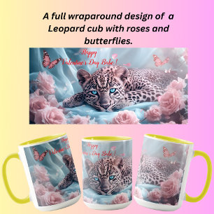 Caneca Lindo desenho de leopardo para o dia dos namorados
