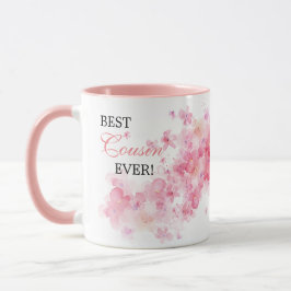 Caneca Lindo Floral Rosa Aquarela Melhor Prima(o) do Mund