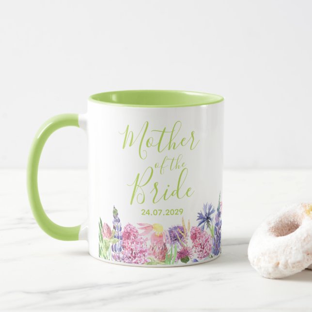 Caneca Lindo Jardim de Flores Silvestres Mãe da Noiva  (Com Donut)
