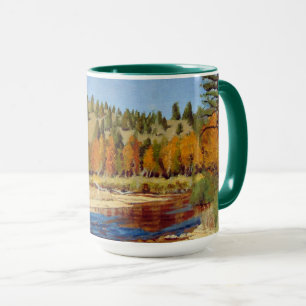 Caneca Lindo riacho de montanha no outono do Colorado