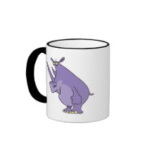 lindo rinoceronte roxo bobo cartoon
