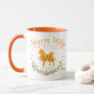 Caneca Lindo Shiba Inu Laranja Pastel   Natal Personaliza