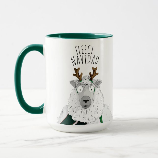 Caneca Lindos Carneiros Rena Fun 'FLEECE NAVIDAD' Piada D (Esquerda)