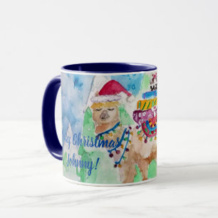 Caneca Lindos Llama Feliz Natal Garotos Childs Mug