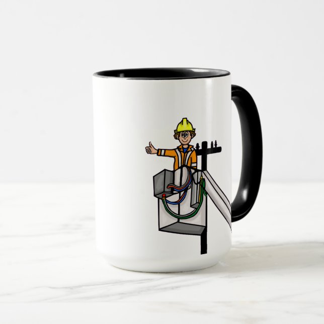 Caneca Lineman sobre Pole Mug (Frente Esquerda)