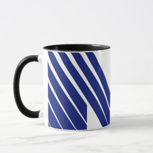 Caneca Linha Azul Elegante Letra M