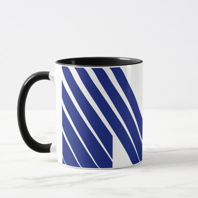 Caneca Linha Azul Elegante Letra M (Esquerda)