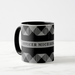 Caneca Linha cinzenta fina monograma correccional da